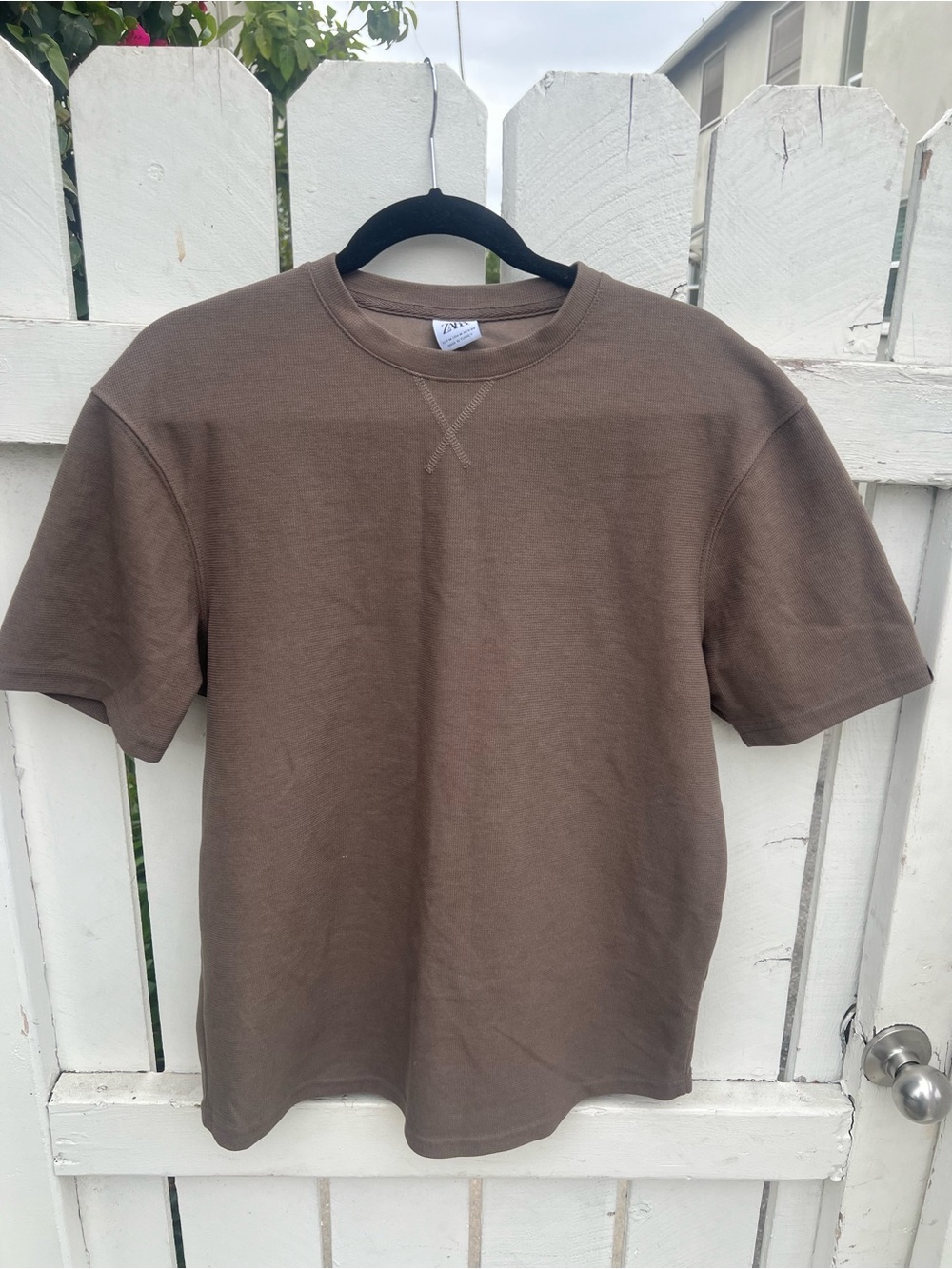 Zara Man Brown Crewneck Short Sleeve T-Shirt Medium